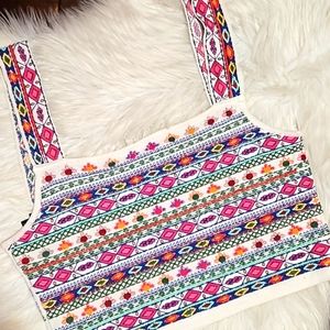 Zara Multicolor Patterned Tank Top